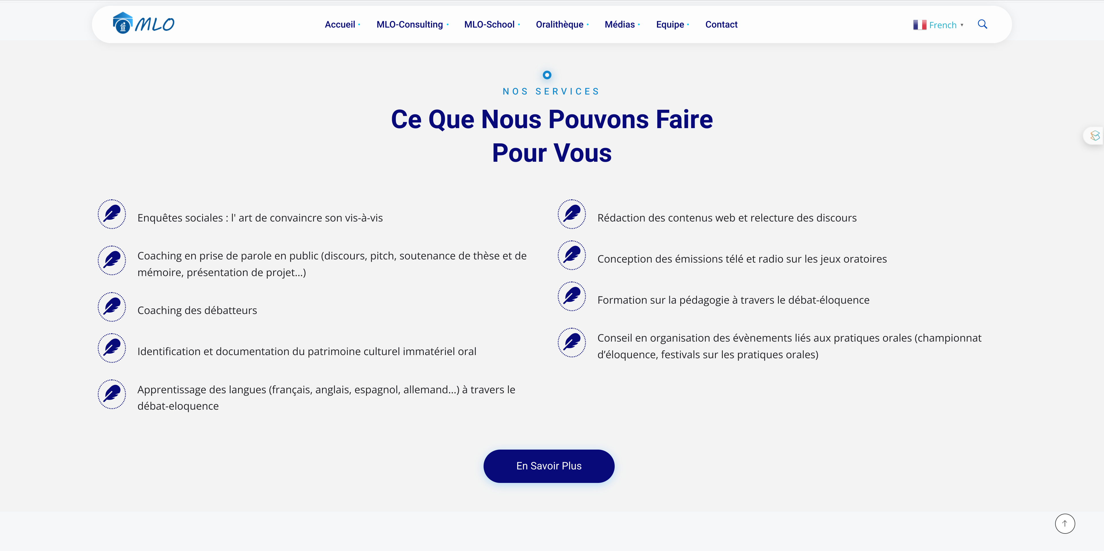 Capture du site web de la maison de l'Orateur